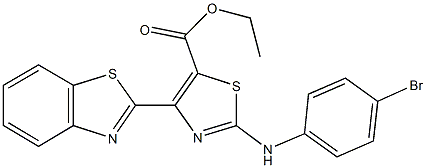 ethyl 4-(1,3-benzothiazol-2-yl)-2-(4-bromoanilino)-1,3-thiazole-5-carboxylate 化学構造式