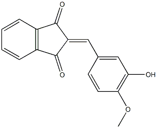 2-(3-hydroxy-4-methoxybenzylidene)-1H-indene-1,3(2H)-dione Structure