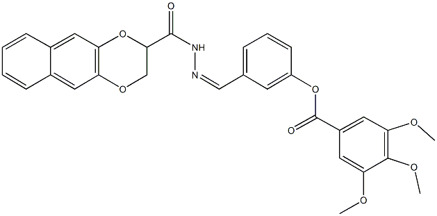 3-[2-(2,3-dihydronaphtho[2,3-b][1,4]dioxin-2-ylcarbonyl)carbohydrazonoyl]phenyl 3,4,5-trimethoxybenzoate Structure