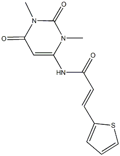 N-(1,3-dimethyl-2,6-dioxo-1,2,3,6-tetrahydro-4-pyrimidinyl)-3-(2-thienyl)acrylamide 结构式