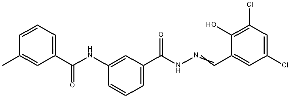 N-(3-{[2-(3,5-dichloro-2-hydroxybenzylidene)hydrazino]carbonyl}phenyl)-3-methylbenzamide Structure