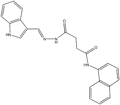 4-[2-(1H-indol-3-ylmethylene)hydrazino]-N-(1-naphthyl)-4-oxobutanamide 化学構造式
