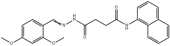 4-[2-(2,4-dimethoxybenzylidene)hydrazino]-N-(1-naphthyl)-4-oxobutanamide 化学構造式