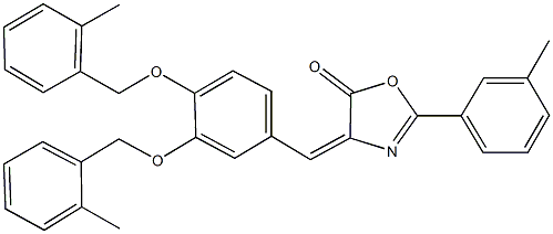 4-{3,4-bis[(2-methylbenzyl)oxy]benzylidene}-2-(3-methylphenyl)-1,3-oxazol-5(4H)-one Structure