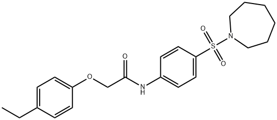 N-[4-(1-azepanylsulfonyl)phenyl]-2-(4-ethylphenoxy)acetamide Structure