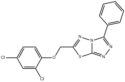2,4-dichlorophenyl (3-phenyl[1,2,4]triazolo[3,4-b][1,3,4]thiadiazol-6-yl)methyl ether 化学構造式