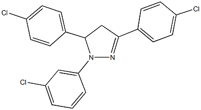 1-(3-chlorophenyl)-3,5-bis(4-chlorophenyl)-4,5-dihydro-1H-pyrazole 结构式