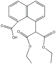 8-[2-ethoxy-1-(ethoxycarbonyl)-2-oxoethyl]-1-naphthoic acid 化学構造式