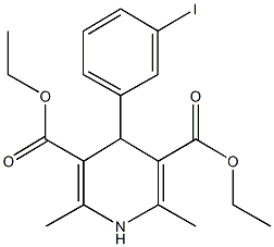 diethyl 4-(3-iodophenyl)-2,6-dimethyl-1,4-dihydropyridine-3,5-dicarboxylate 化学構造式