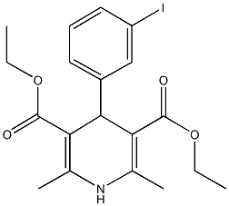 diethyl 4-(3-iodophenyl)-2,6-dimethyl-1,4-dihydropyridine-3,5-dicarboxylate Structure