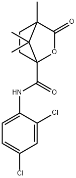 N-(2,4-dichlorophenyl)-4,7,7-trimethyl-3-oxo-2-oxabicyclo[2.2.1]heptane-1-carboxamide 化学構造式