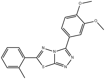 3-(3,4-dimethoxyphenyl)-6-(2-methylphenyl)[1,2,4]triazolo[3,4-b][1,3,4]thiadiazole,585559-47-3,结构式
