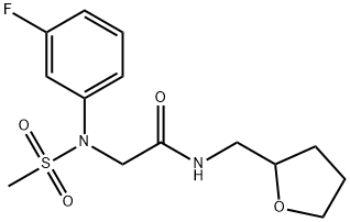 2-[3-fluoro(methylsulfonyl)anilino]-N-(tetrahydro-2-furanylmethyl)acetamide|