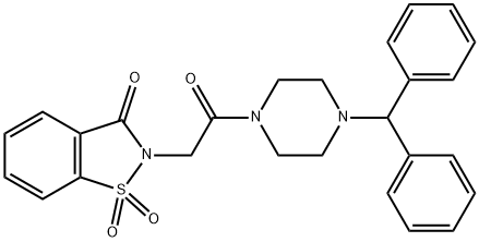 2-[2-(4-benzhydryl-1-piperazinyl)-2-oxoethyl]-1,2-benzisothiazol-3(2H)-one 1,1-dioxide Structure