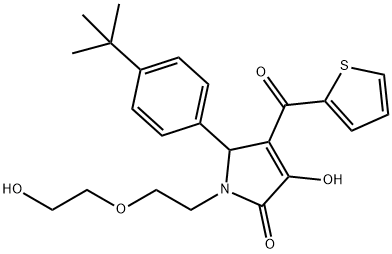5-(4-tert-butylphenyl)-3-hydroxy-1-[2-(2-hydroxyethoxy)ethyl]-4-(2-thienylcarbonyl)-1,5-dihydro-2H-pyrrol-2-one,586995-10-0,结构式