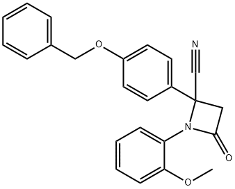 2-[4-(benzyloxy)phenyl]-1-(2-methoxyphenyl)-4-oxo-2-azetidinecarbonitrile,587000-23-5,结构式