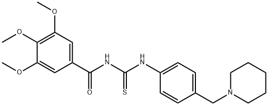 N-[4-(1-piperidinylmethyl)phenyl]-N'-(3,4,5-trimethoxybenzoyl)thiourea 化学構造式