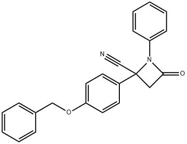 2-[4-(benzyloxy)phenyl]-4-oxo-1-phenyl-2-azetidinecarbonitrile Struktur