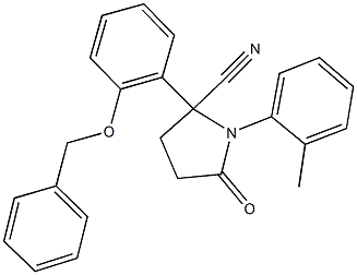 587008-10-4 2-[2-(benzyloxy)phenyl]-1-(2-methylphenyl)-5-oxo-2-pyrrolidinecarbonitrile