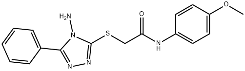 2-[(4-amino-5-phenyl-4H-1,2,4-triazol-3-yl)sulfanyl]-N-(4-methoxyphenyl)acetamide,587011-85-6,结构式