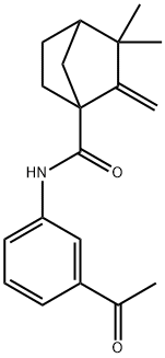 N-(3-acetylphenyl)-3,3-dimethyl-2-methylenebicyclo[2.2.1]heptane-1-carboxamide 化学構造式