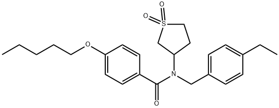 N-(1,1-dioxidotetrahydro-3-thienyl)-N-(4-ethylbenzyl)-4-(pentyloxy)benzamide 结构式
