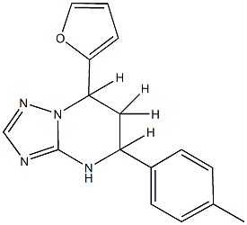 7-(2-furyl)-5-(4-methylphenyl)-4,5,6,7-tetrahydro[1,2,4]triazolo[1,5-a]pyrimidine 化学構造式
