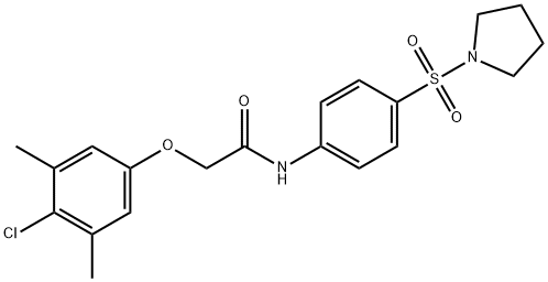 2-(4-chloro-3,5-dimethylphenoxy)-N-[4-(1-pyrrolidinylsulfonyl)phenyl]acetamide|