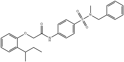 N-(4-{[benzyl(methyl)amino]sulfonyl}phenyl)-2-(2-sec-butylphenoxy)acetamide Structure