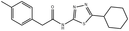 N-(5-cyclohexyl-1,3,4-thiadiazol-2-yl)-2-(4-methylphenyl)acetamide 化学構造式