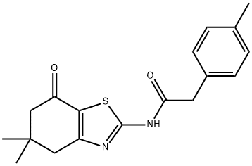 N-(5,5-dimethyl-7-oxo-4,5,6,7-tetrahydro-1,3-benzothiazol-2-yl)-2-(4-methylphenyl)acetamide 结构式