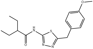 2-ethyl-N-[5-(4-methoxybenzyl)-1,3,4-thiadiazol-2-yl]butanamide 化学構造式