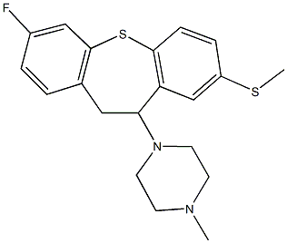 7-fluoro-11-(4-methyl-1-piperazinyl)-10,11-dihydrodibenzo[b,f]thiepin-2-yl methyl sulfide Struktur