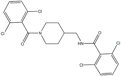 2,6-dichloro-N-{[1-(2,6-dichlorobenzoyl)-4-piperidinyl]methyl}benzamide Struktur