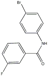 N-(4-ブロモフェニル)-3-フルオロベンズアミド 化学構造式