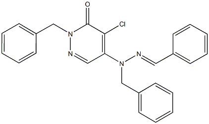 benzaldehyde benzyl(1-benzyl-5-chloro-6-oxo-1,6-dihydro-4-pyridazinyl)hydrazone 结构式