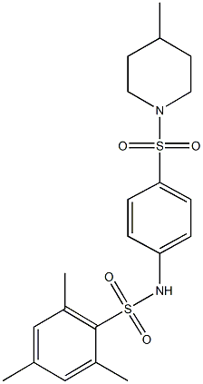 2,4,6-trimethyl-N-{4-[(4-methyl-1-piperidinyl)sulfonyl]phenyl}benzenesulfonamide|