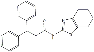 3,3-diphenyl-N-(4,5,6,7-tetrahydro-1,3-benzothiazol-2-yl)propanamide 结构式