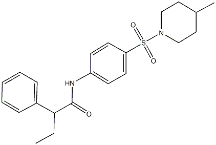 N-{4-[(4-methyl-1-piperidinyl)sulfonyl]phenyl}-2-phenylbutanamide,590377-54-1,结构式