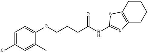4-(4-chloro-2-methylphenoxy)-N-(4,5,6,7-tetrahydro-1,3-benzothiazol-2-yl)butanamide,590377-72-3,结构式