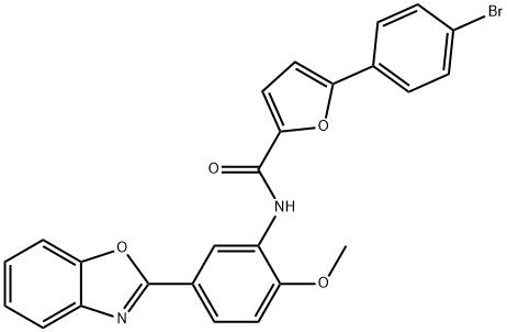 N-[5-(1,3-benzoxazol-2-yl)-2-methoxyphenyl]-5-(4-bromophenyl)-2-furamide Structure