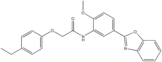 N-[5-(1,3-benzoxazol-2-yl)-2-methoxyphenyl]-2-(4-ethylphenoxy)acetamide,590380-58-8,结构式