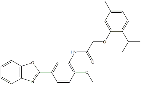 N-[5-(1,3-benzoxazol-2-yl)-2-methoxyphenyl]-2-(2-isopropyl-5-methylphenoxy)acetamide|