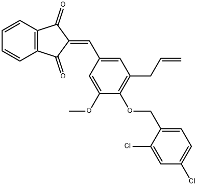 2-{3-allyl-4-[(2,4-dichlorobenzyl)oxy]-5-methoxybenzylidene}-1H-indene-1,3(2H)-dione Structure