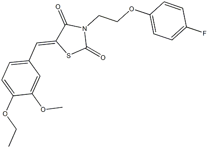 5-(4-ethoxy-3-methoxybenzylidene)-3-[2-(4-fluorophenoxy)ethyl]-1,3-thiazolidine-2,4-dione Structure