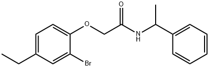 2-(2-bromo-4-ethylphenoxy)-N-(1-phenylethyl)acetamide Structure