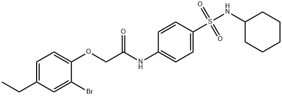 2-(2-bromo-4-ethylphenoxy)-N-{4-[(cyclohexylamino)sulfonyl]phenyl}acetamide Structure