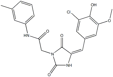 2-[4-(3-chloro-4-hydroxy-5-methoxybenzylidene)-2,5-dioxo-1-imidazolidinyl]-N-(3-methylphenyl)acetamide Structure