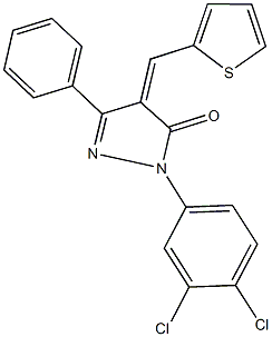 2-(3,4-dichlorophenyl)-5-phenyl-4-(2-thienylmethylene)-2,4-dihydro-3H-pyrazol-3-one Structure