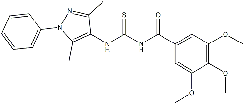N-(3,5-dimethyl-1-phenyl-1H-pyrazol-4-yl)-N'-(3,4,5-trimethoxybenzoyl)thiourea Struktur